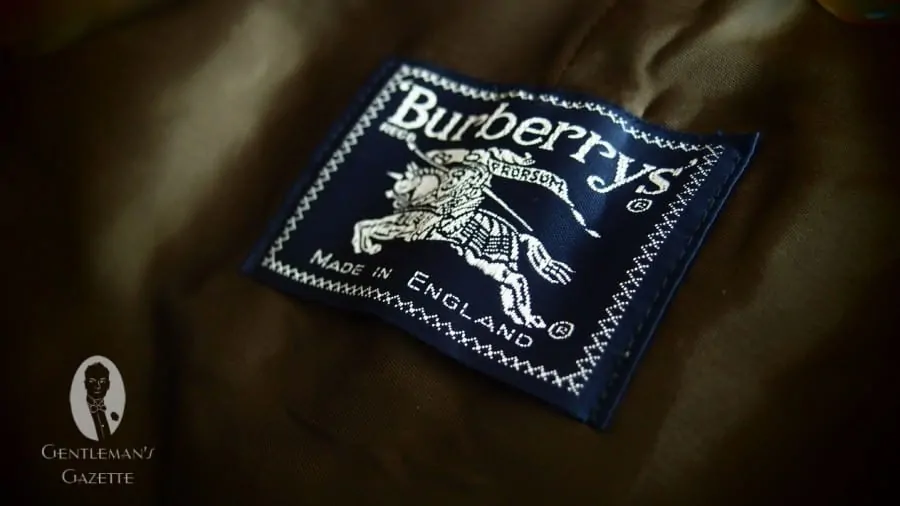 Burberrys' pre-1999 Made in England Label