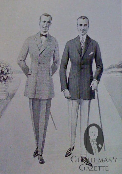 Men's Clothing in the 1920's frock coat, slim shoulders & narrow trousers