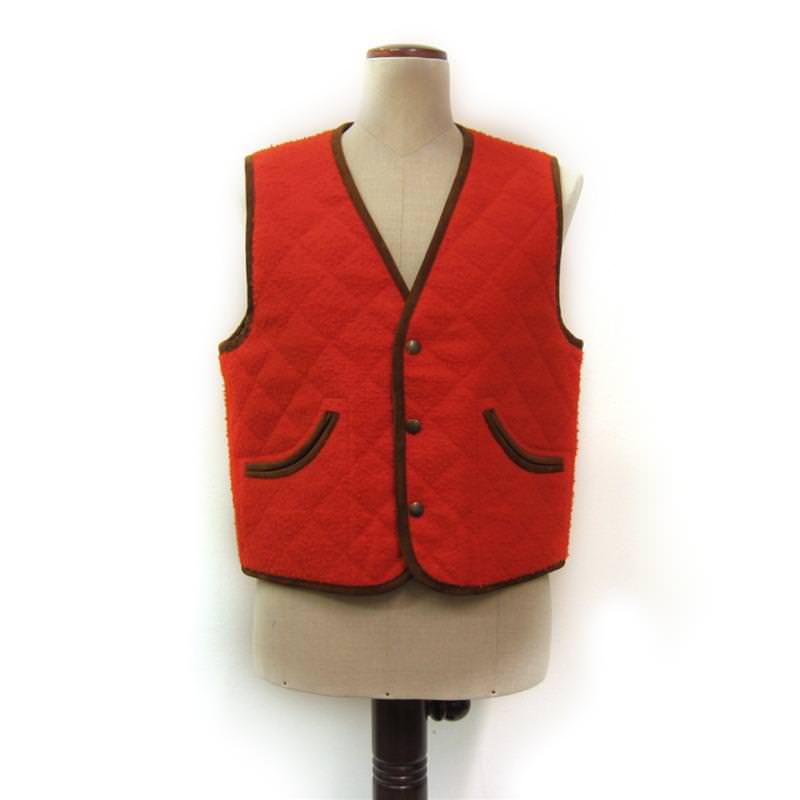 Quilted canetino vest in orange
