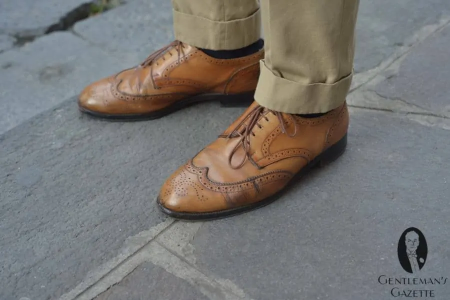 Cognac Brown Derby Full Brogue with 2 inch cuff
