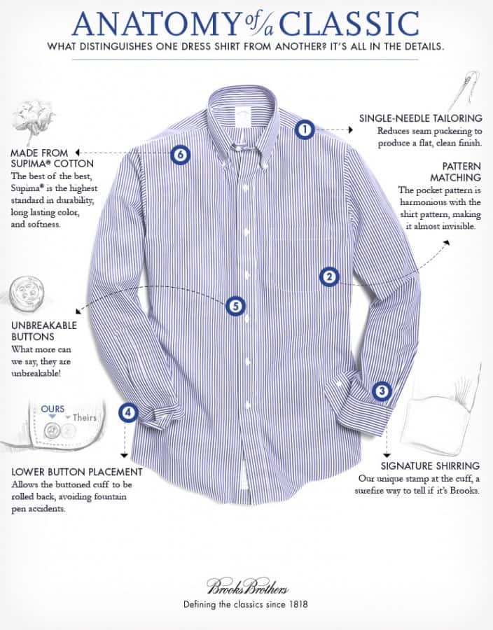 Brooks Brothers BROOKS BROTHERS Shirt 16.5-35 Sky Blue Stripe Supima Cotton Pinpoint Oxford 