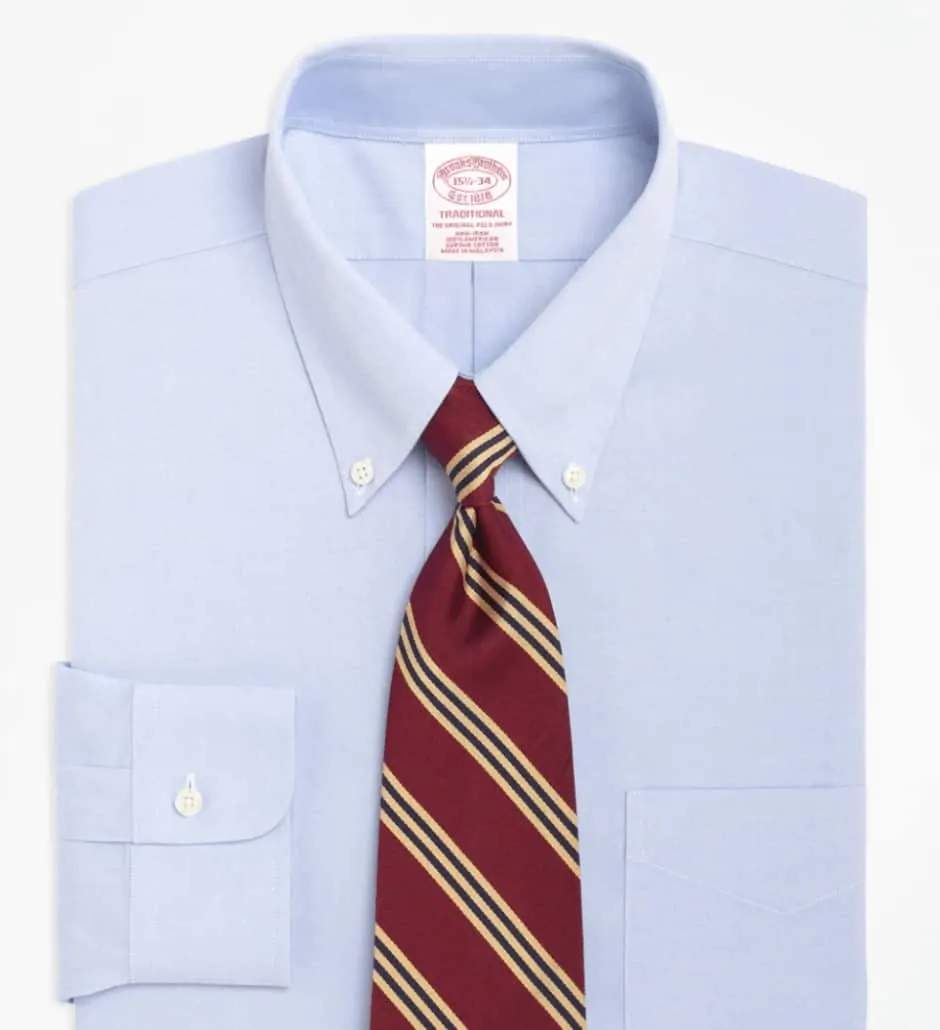 Traditional Relaxed-Fit Dress Shirt, Non-Iron Button-Down Collar