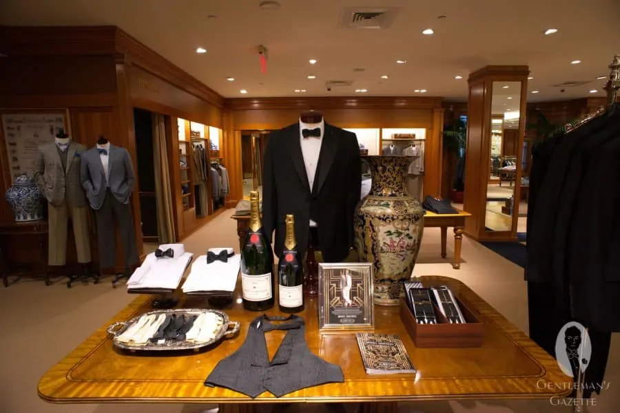 Black tie Gatsby selection at Brooks Brothers