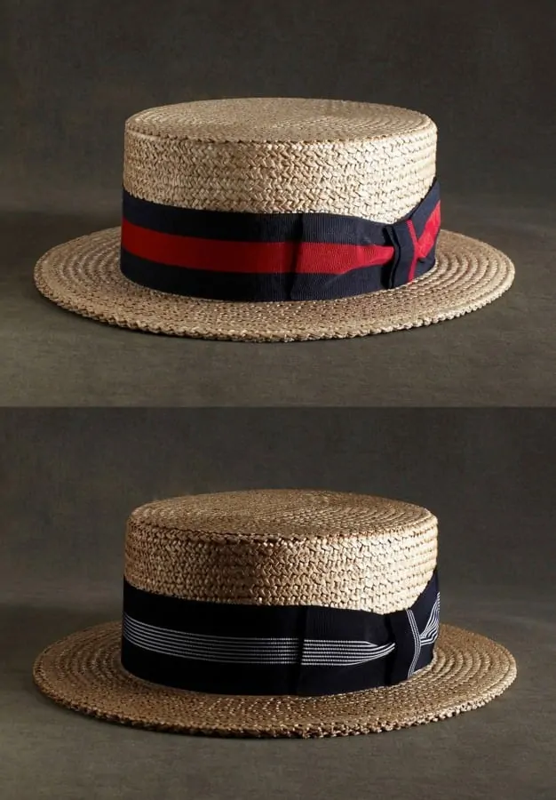 Boater Straw Hats with two ribbons