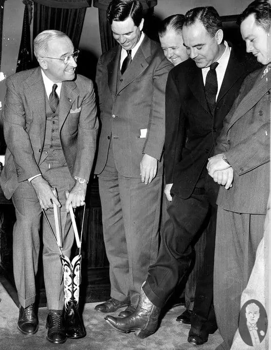 Harry S. Truman with captoe oxfords and cowboy boots
