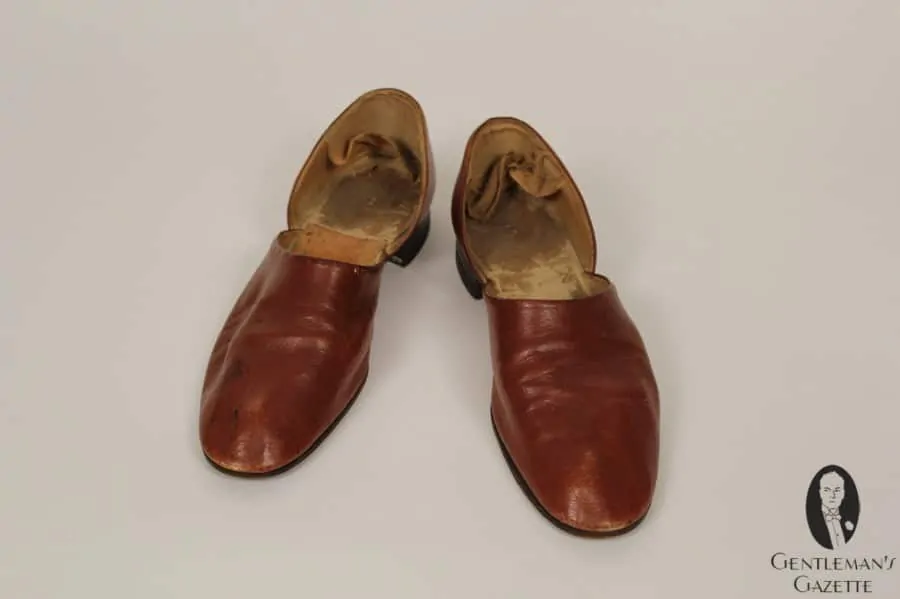 Leather house slippers - that show quite some wear