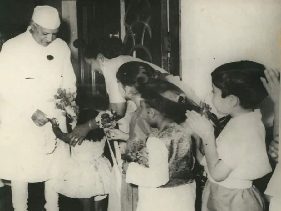 Nehru in white sherwani