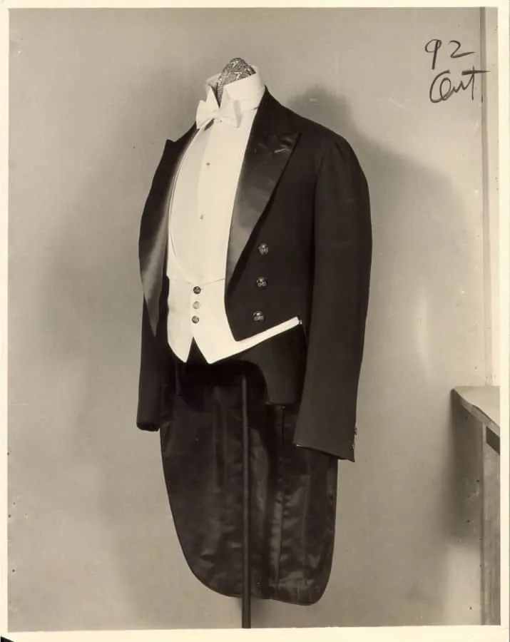 Original vintage tailcoat from Brooks Brothers - Look at the eight of the collar, bow tie and tailoring of the coat - superior to the reproductions in any facet