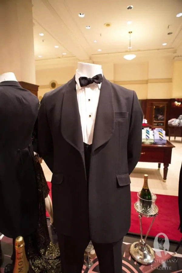 Vintage reproduction shawl collar tux with flaps from the Gatsby Collection