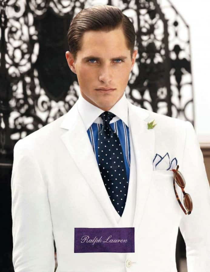 White Summer Suit with Boutonniere - the better Gatsby suit