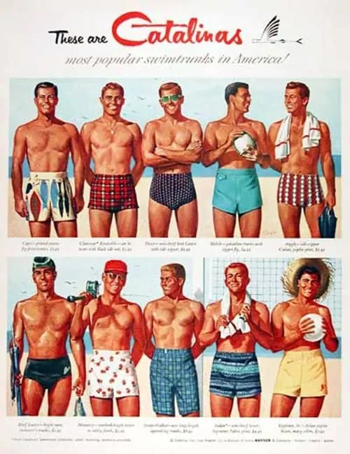 Catalinas men's swimsuit selection 1950