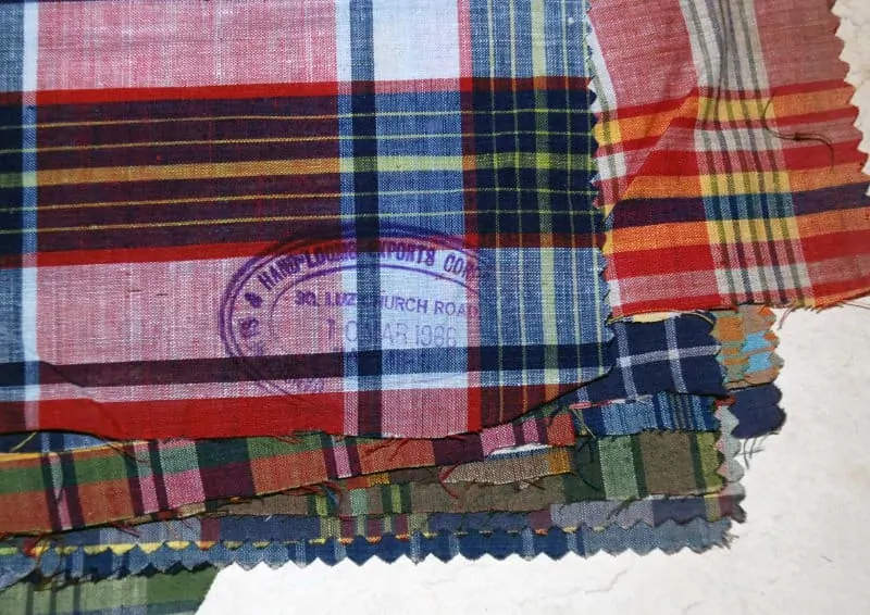 Hand loomed Madras fabric from 1966