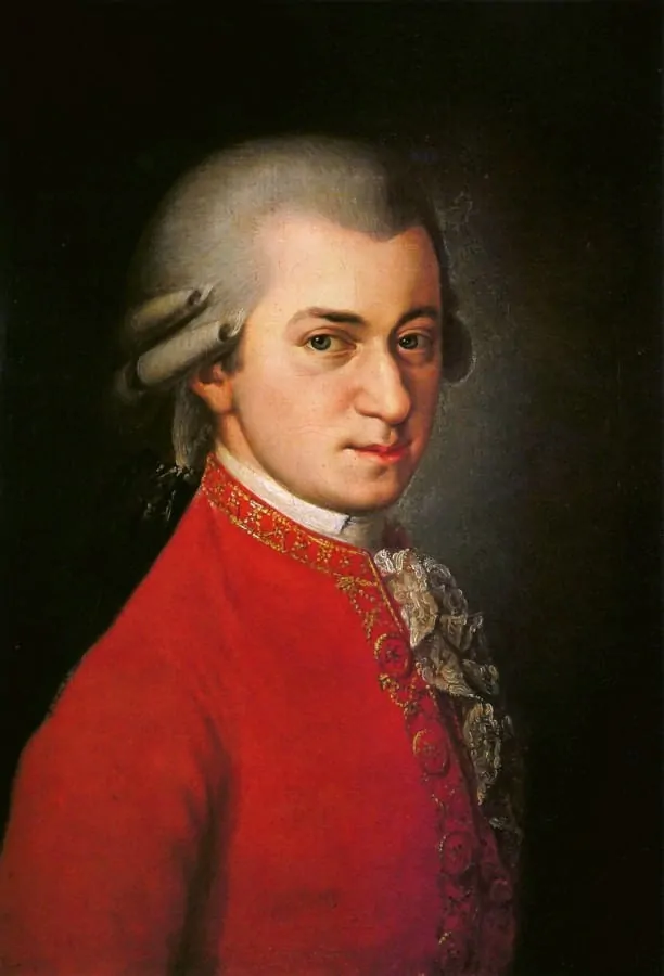 The graceful portrait of the elegant Mozart
