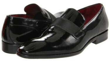 Hugo Boss Mellion Loafers in black with Satin insert meant for evening wear