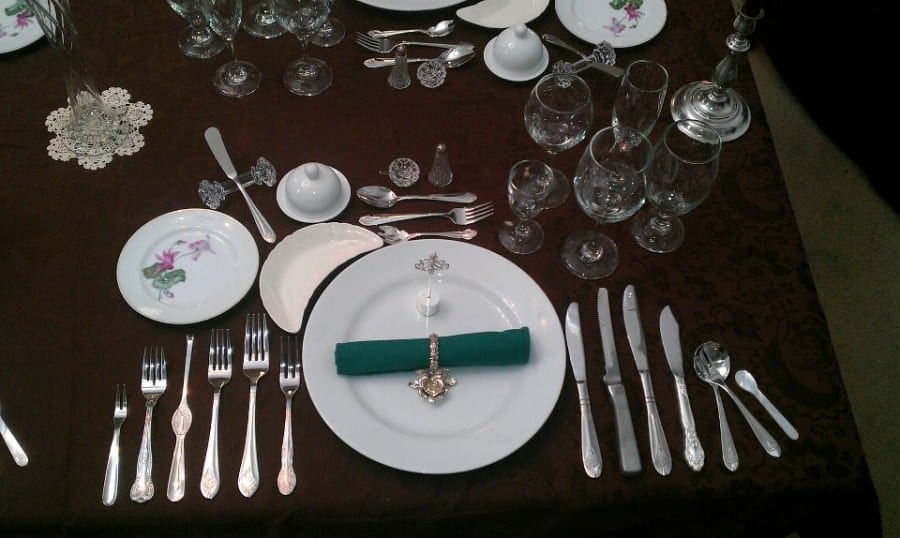 Formal Place Setting For 12 With Bone Dish To The Left Of The Charger Formal place setting for 12 with bone dish to the left of the charger