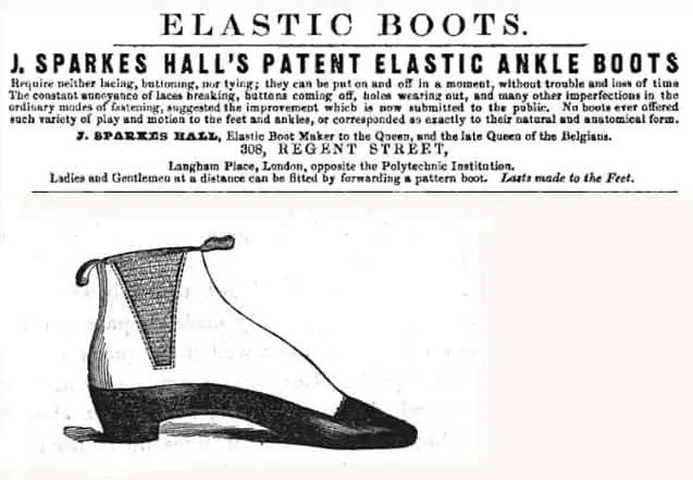 bottines de J. Sparkes-Hall de 1851
