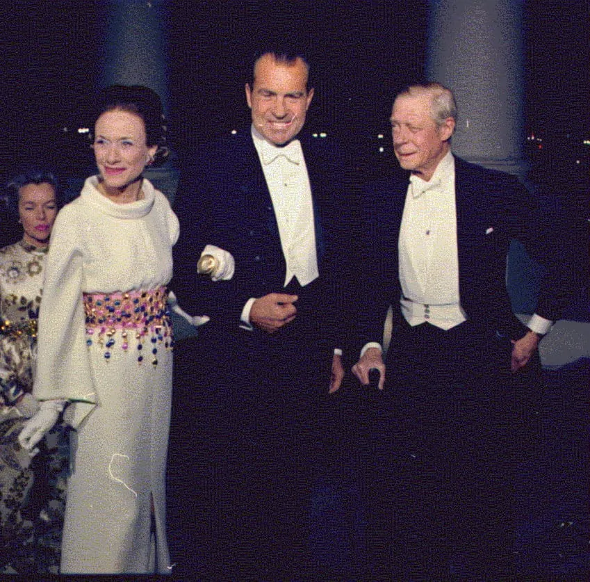 Nixon & the Duchess and Duke of Windsor in White Tie 1970