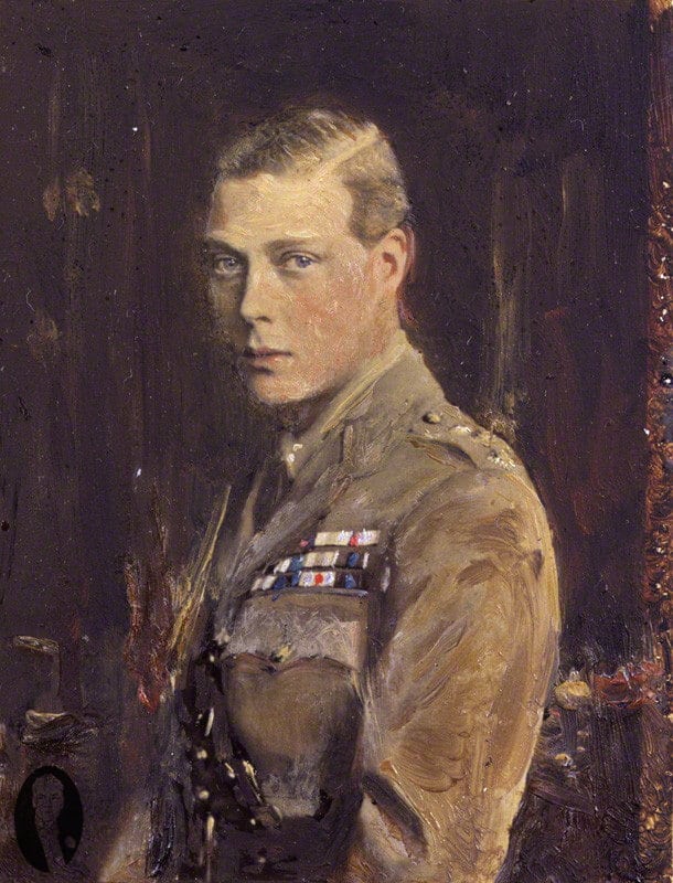 The Young Prince of Wales in Uniform by Reginald Grenville Eves, oil over photograph laid on board, circa 1920