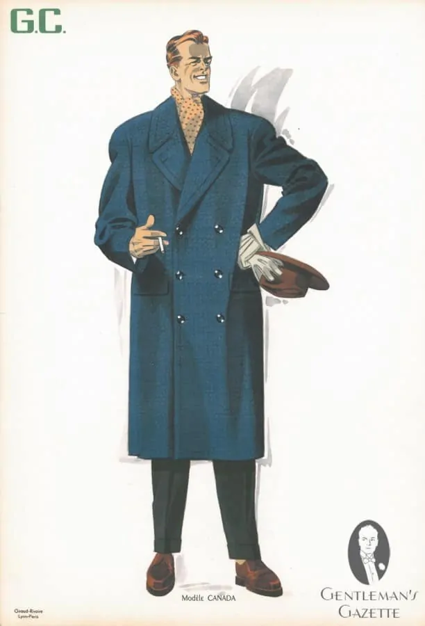 Double Breasted Overcoat in 50s Fabric