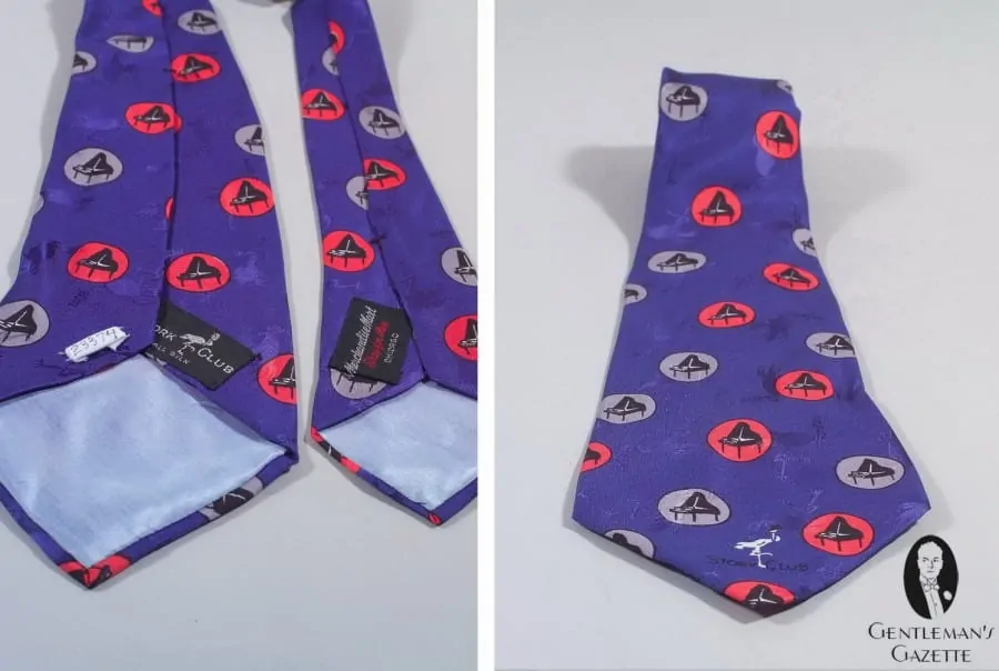 Printed & Jacquard Silk tie made by Merchandise Mart for the society night club Stork Club in New York