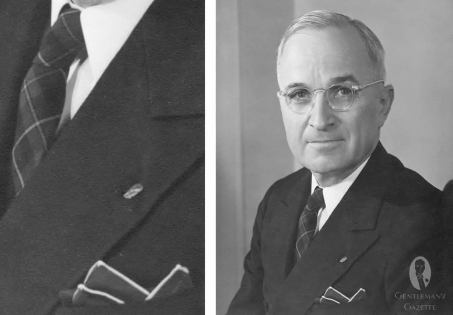 Truman with Tartan tie & handrolled contrast edge pocket square