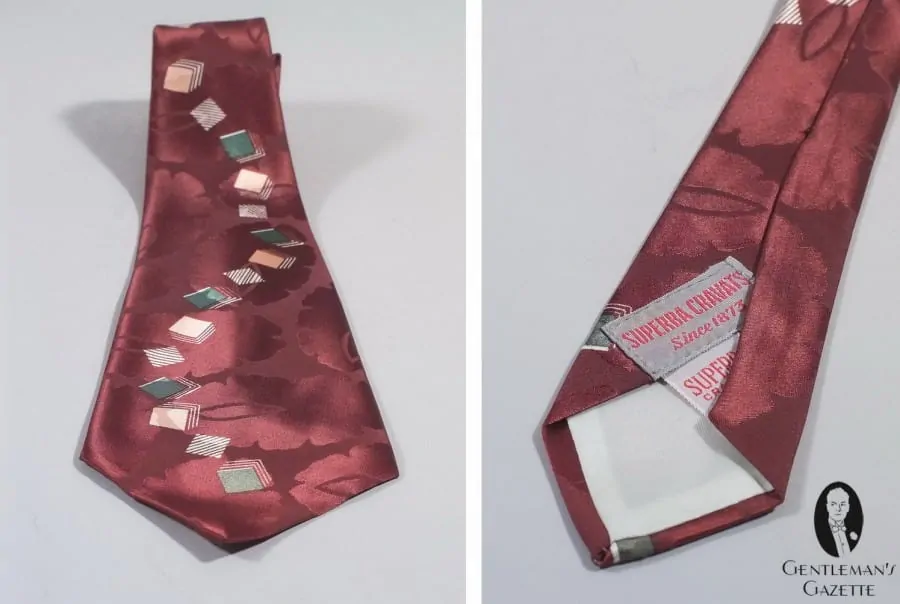 Typical 1930's silk tie by Superba Cravats 1873