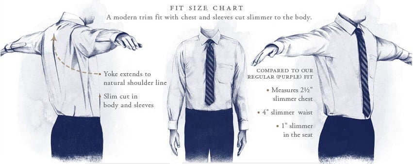 FIT - slim fit (Source: Brooks Brothers)