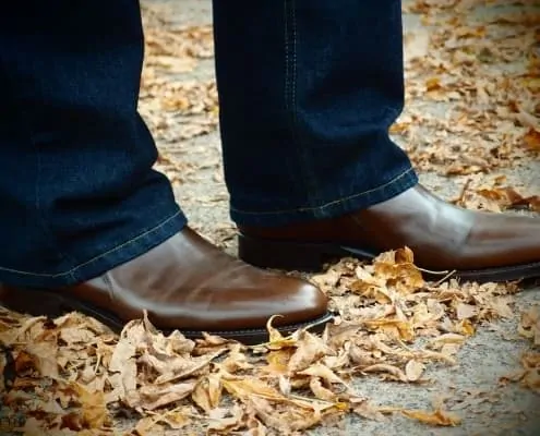 Mid brown Jodhpur boots with jeans