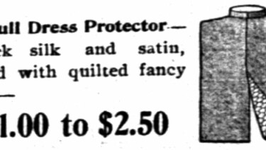 1899 Chicago haberdasher ad for a full dress protector