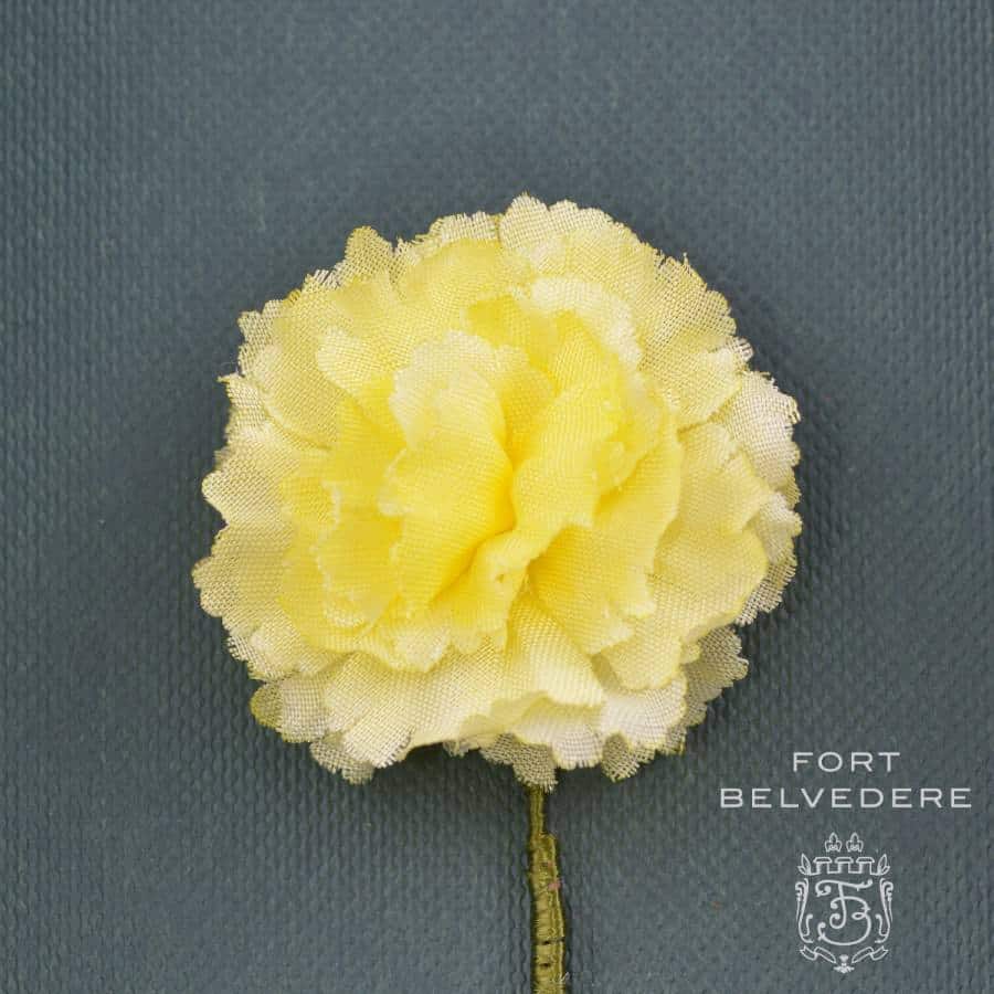 Yellow Carnation Boutonniere Buttonhole Handmade Silk Fort Belvedere