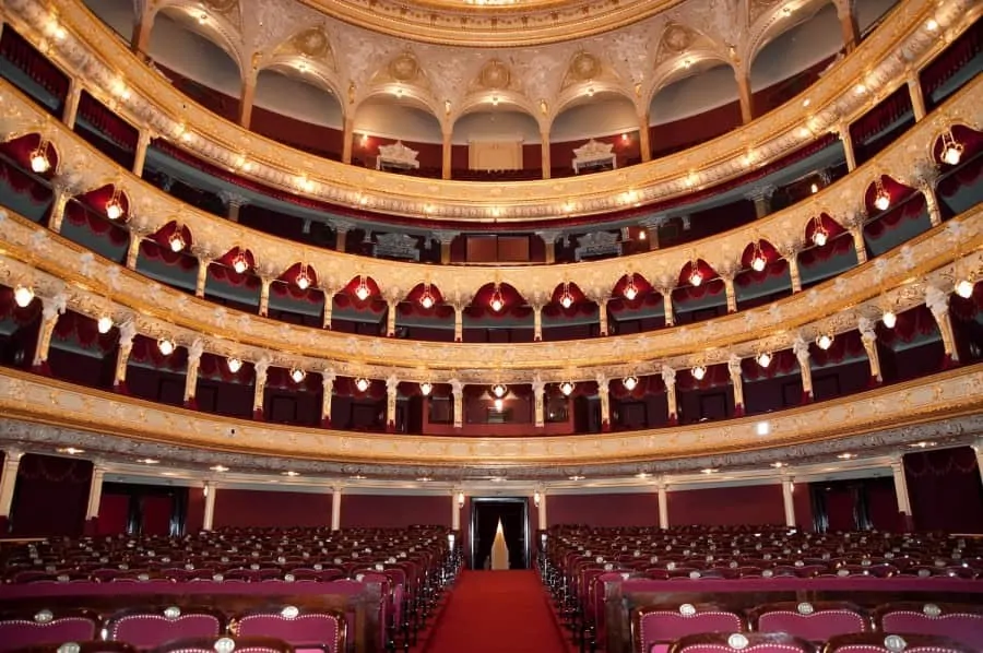 Auditorium. An interior of opera theatre. Odessa, Ukraine
