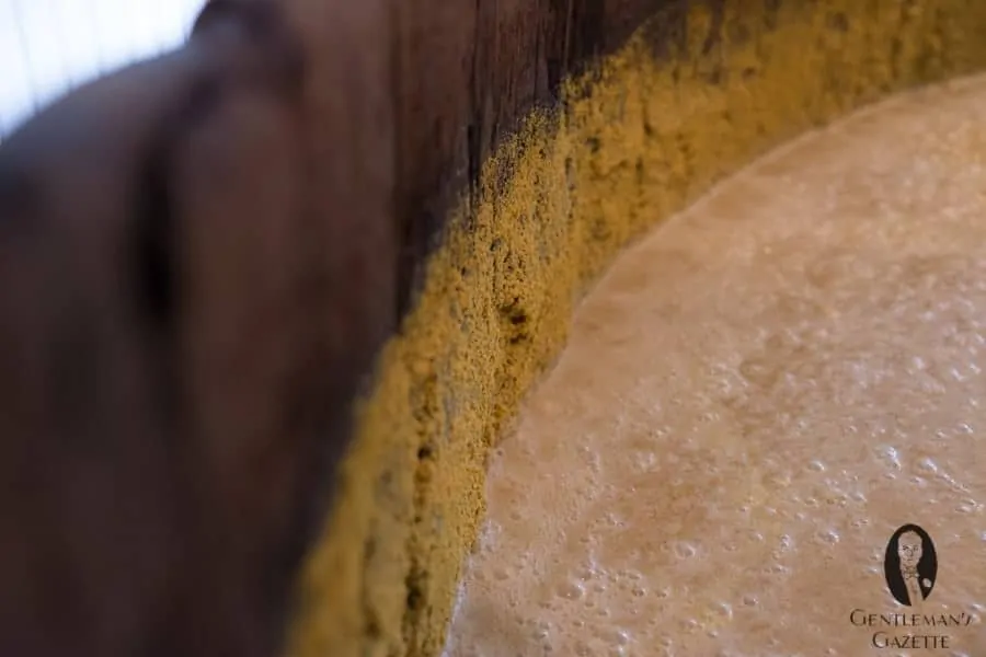 It all starts with the Sour Mash - Maker's Mark is one of the few who still use wooden mash tubs, at least partially
