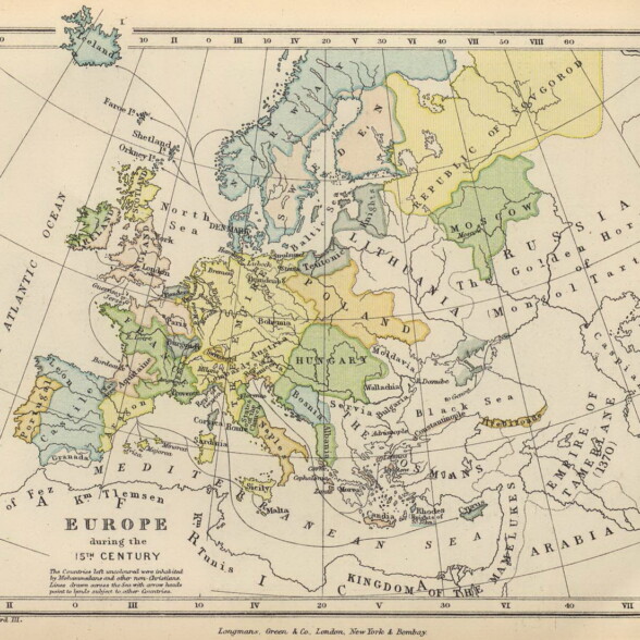 Map of Europe during the 15th century
