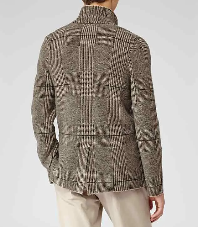 Backview knitted blazer cardigan