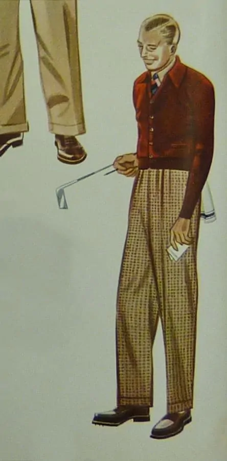 Burgundy Cardigan for Golf in 1938