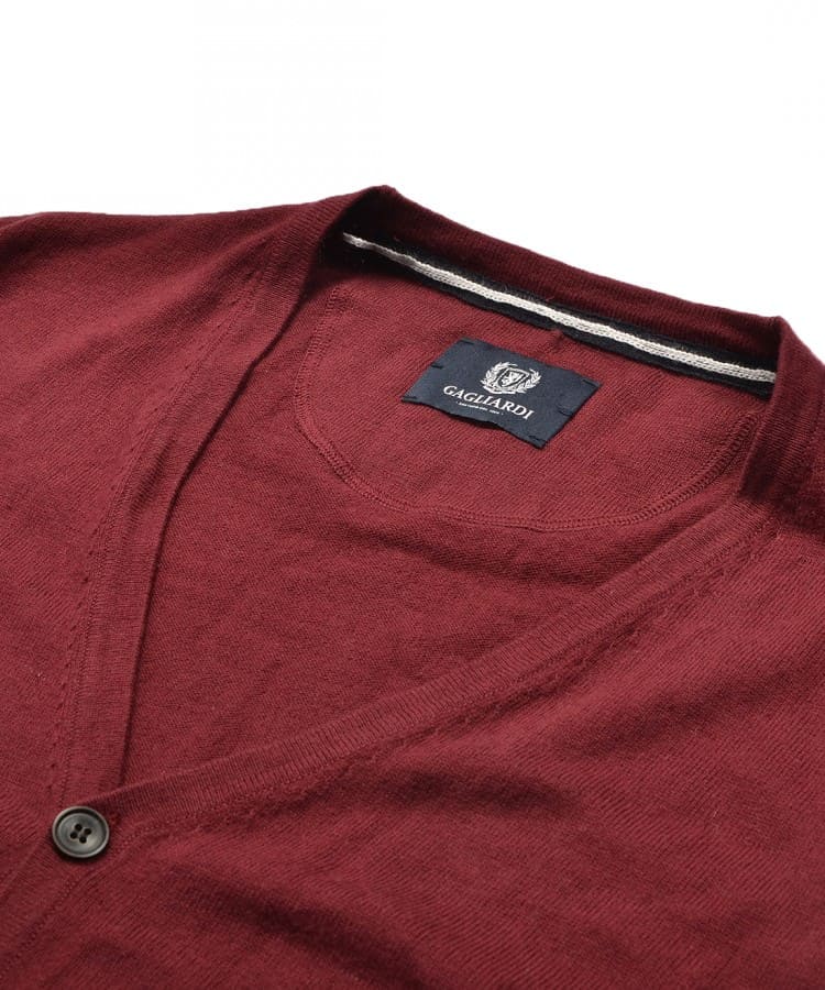 Burgundy Cardigan in fine knit by Gagliari
