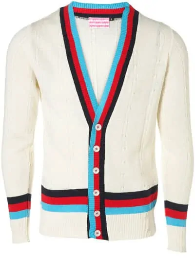 Cricket Cardigan with contrast stripes