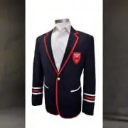 Modern College & Boating blazers in navy, red, white and green with piping and optional crest