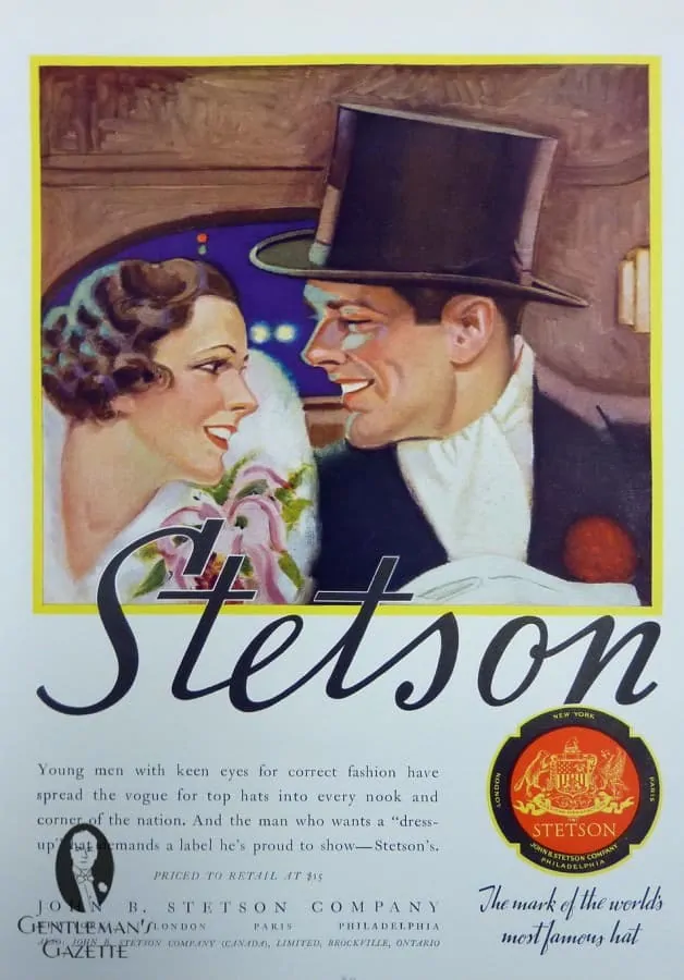 Stetson Top Hats for evening attire