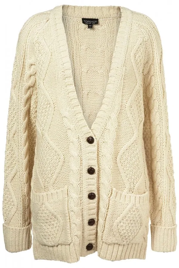 Topshop knitted cream cardigan