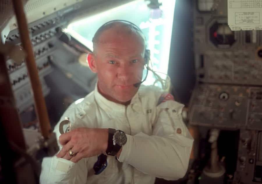 Buzz Aldrin wearing Omega