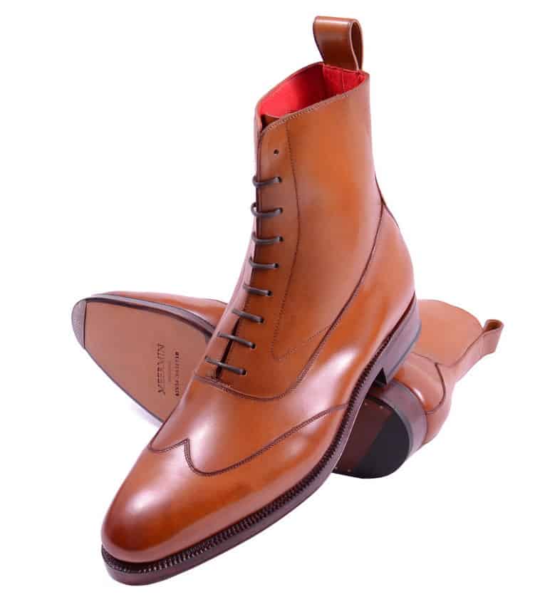 Goor Mens Modern Formal Wingcap Brogue Black Brown Tan Shoes Leather Lined
