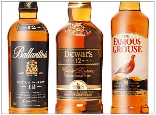Popular Blended Scotch Ballantine's, Dewar's & The Famous Grouse