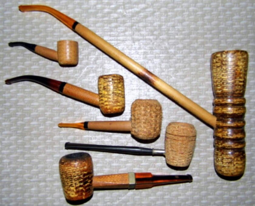 Vintage Corn Cob Pipes All Labeled Missouri Meerschaum Co. Washington Mo Vintage Corn Cob Pipes, All Labeled Missouri Meerschaum Co., Washington, MO