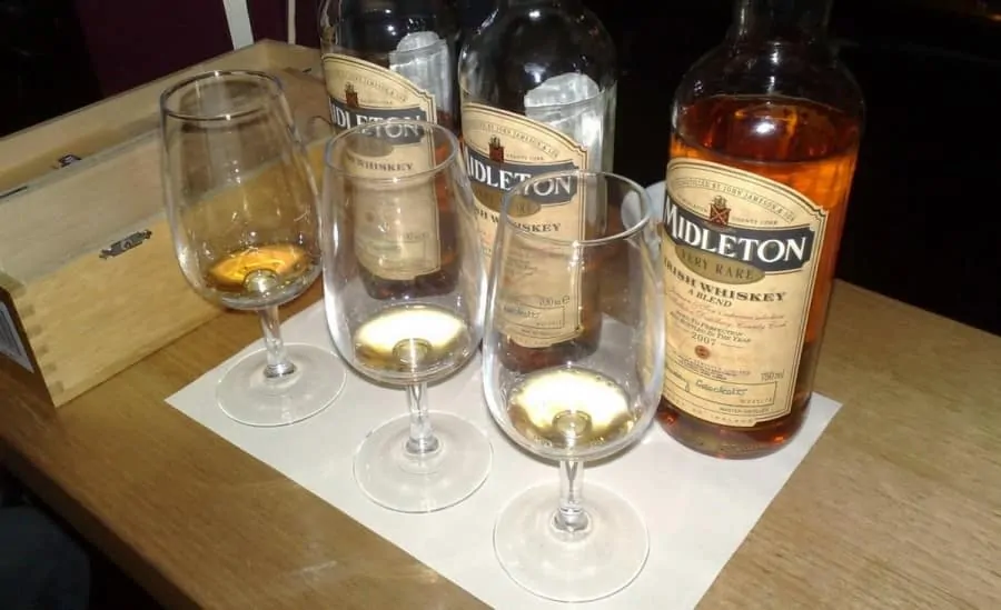 Samples of Midleton Irish Whiskey - Basically you can drink it like Scotch