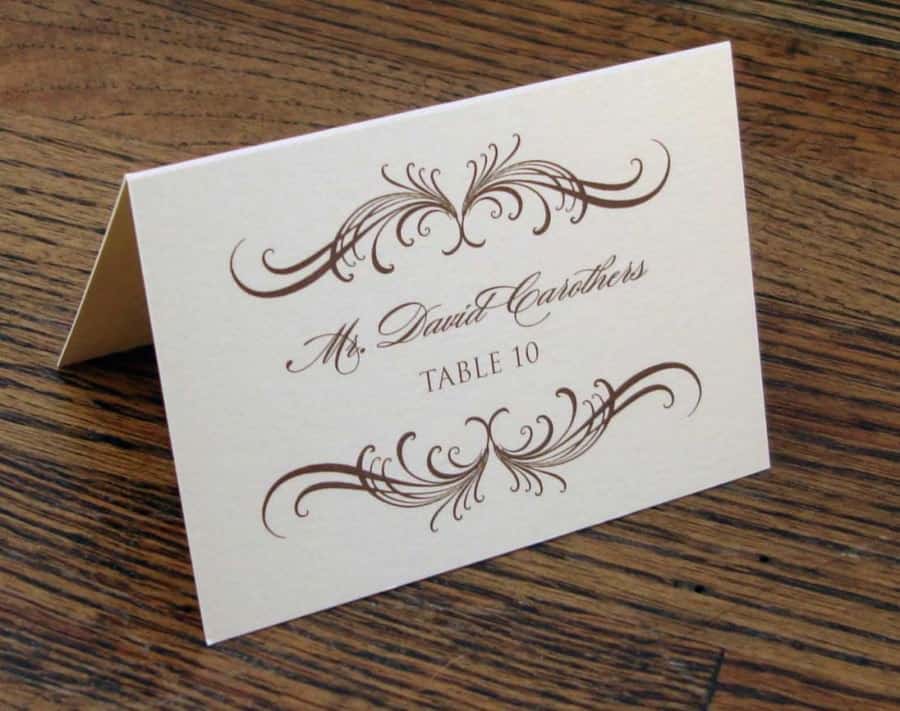 The place card will have your name and table number