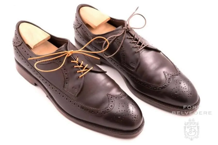 Allen Edmonds Derby Shoes with Orange Shoelaces by Fort Belvedere - Before & After