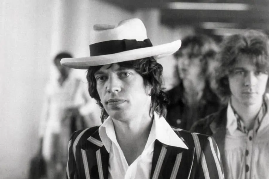 Mick Jagger with unusual Panama Hat shape