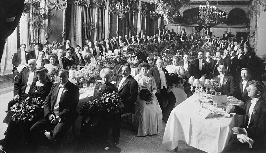 1907 formal dinner at King Edward Hotel, Toronto