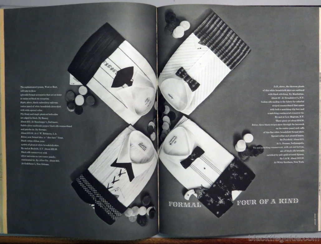 Formal accessories on November 1960 GQ Spread